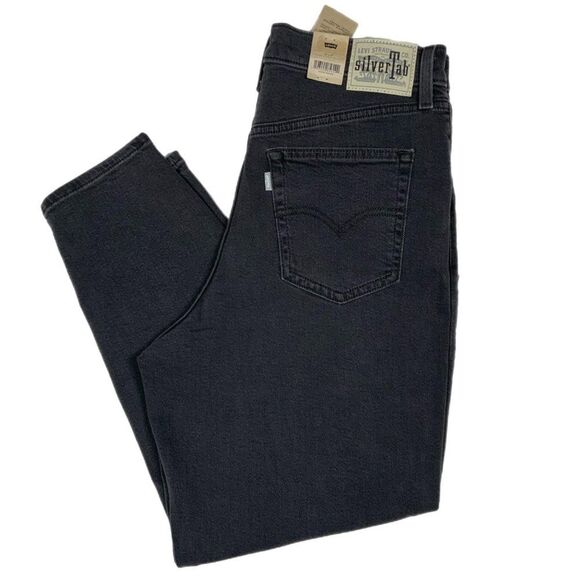 NWT Womens Levi's SilverTab High-Waisted Rise Mom Jeans Black 32 x 27 80s Style - Picture 9 of 12